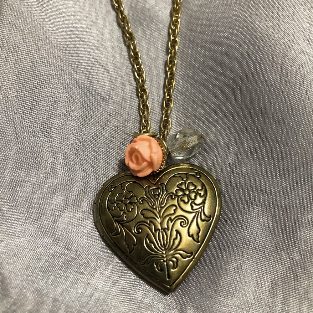 Gold Heart Locket Necklace